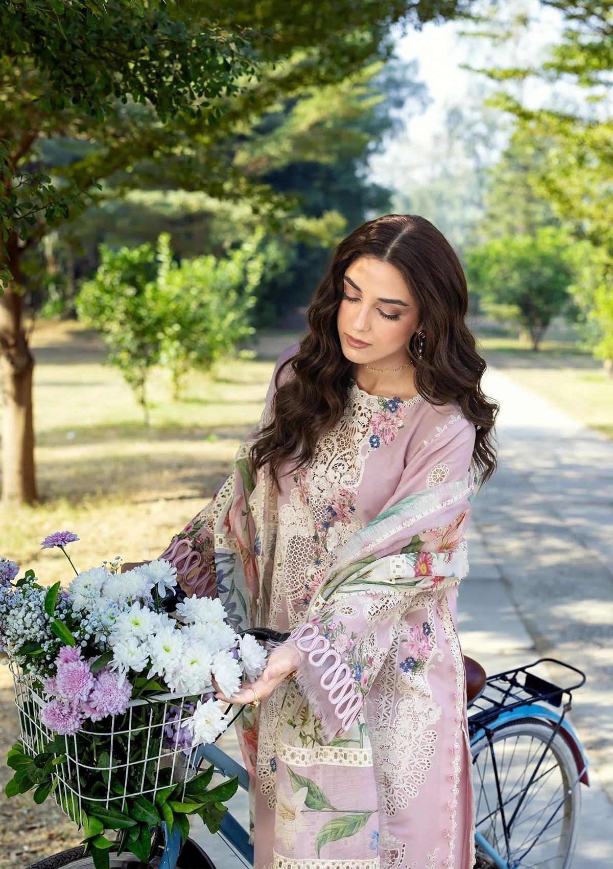 Elaf Premium | Luxury Lawn 26 | ELY-1A MAISON PINK - Luxury Dress - available at Maria Faisal in UK and USA.