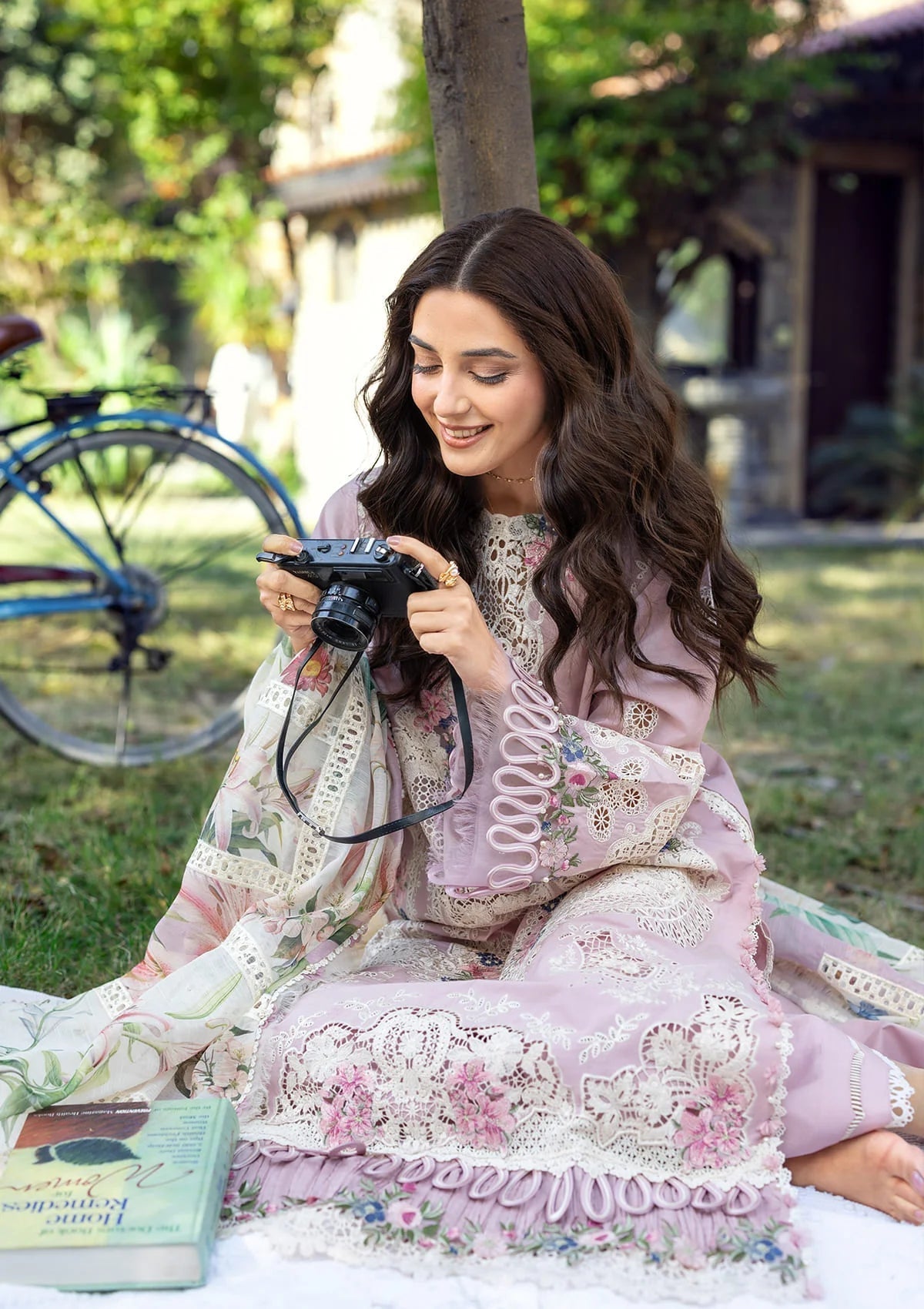 Elaf Premium | Luxury Lawn 26 | ELY-1A MAISON PINK - Luxury Dress - available at Maria Faisal in UK and USA.