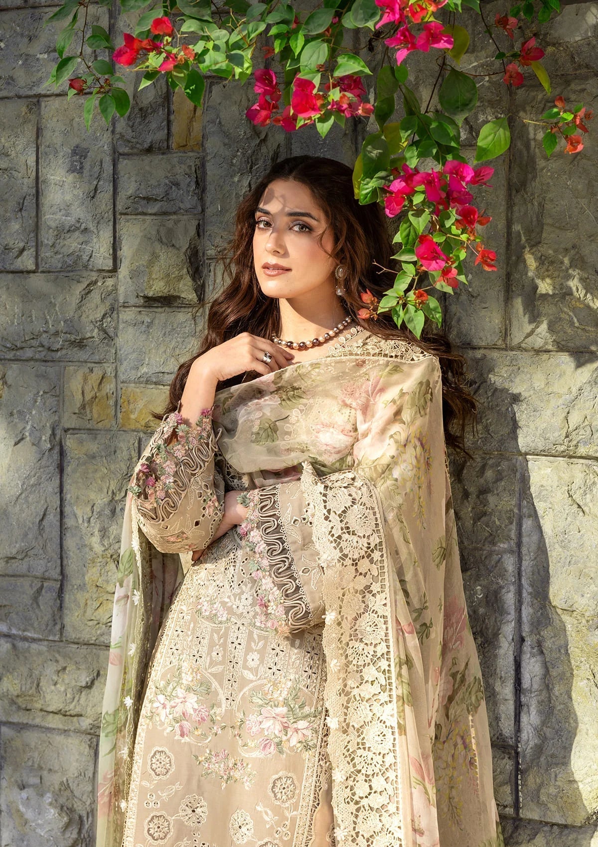 Elaf Premium | Luxury Lawn 26 | ELY-2A CAMELLIA - Luxury Dress - available at Maria Faisal in UK and USA.