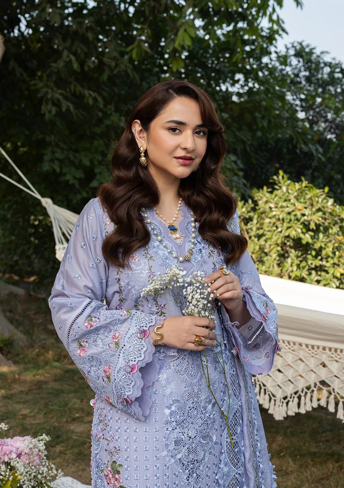 Elaf Premium | Luxury Lawn 26 | ELY-3B PARADISE - Luxury Dress - available at Maria Faisal in UK and USA.