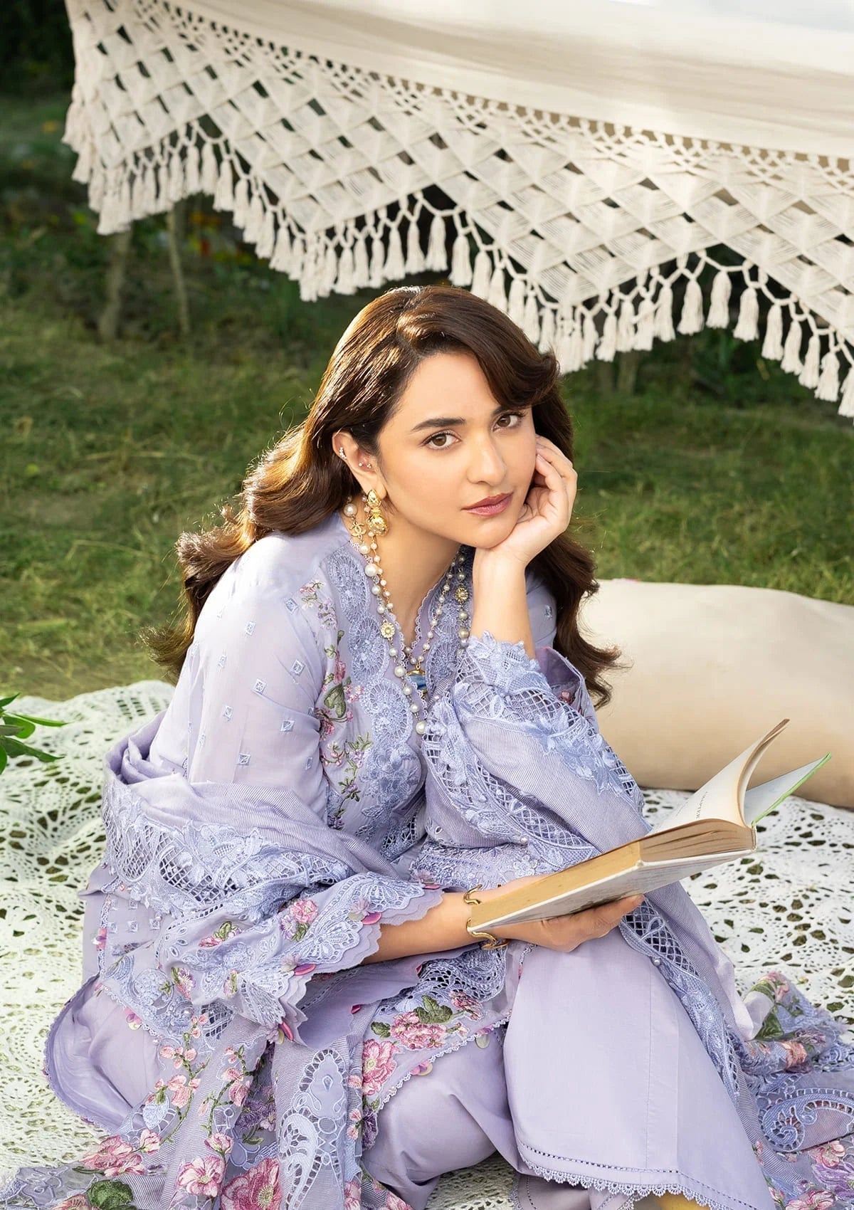 Elaf Premium | Luxury Lawn 26 | ELY-3B PARADISE - Luxury Dress - available at Maria Faisal in UK and USA.