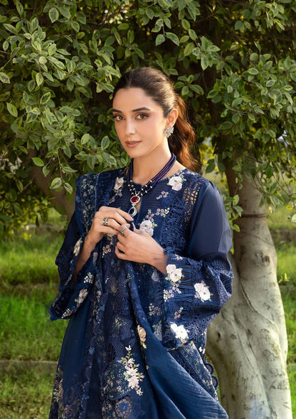 Elaf Premium | Luxury Lawn 26 | ELY-4B BLUE BELLE - Luxury Dress - available at Maria Faisal in UK and USA.