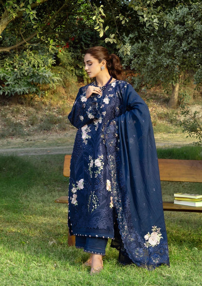 Elaf Premium | Luxury Lawn 26 | ELY-4B BLUE BELLE - Luxury Dress - available at Maria Faisal in UK and USA.