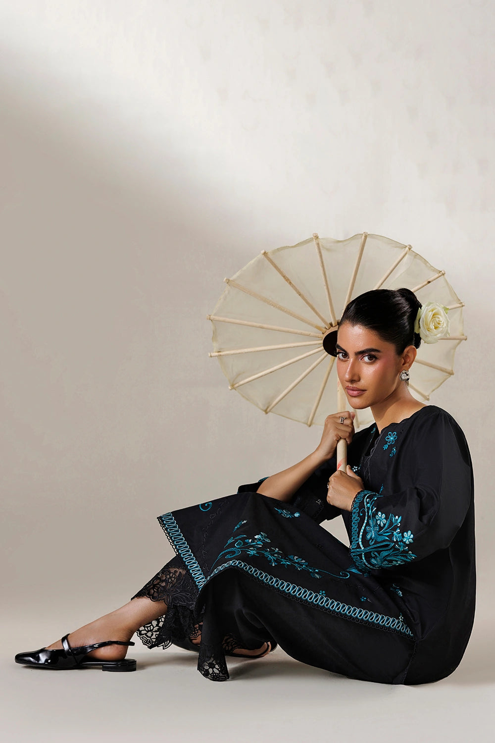 Azure | Chic Essentials | Emerald Galaxy - Casual Dress - available at Maria Faisal in UK and USA.