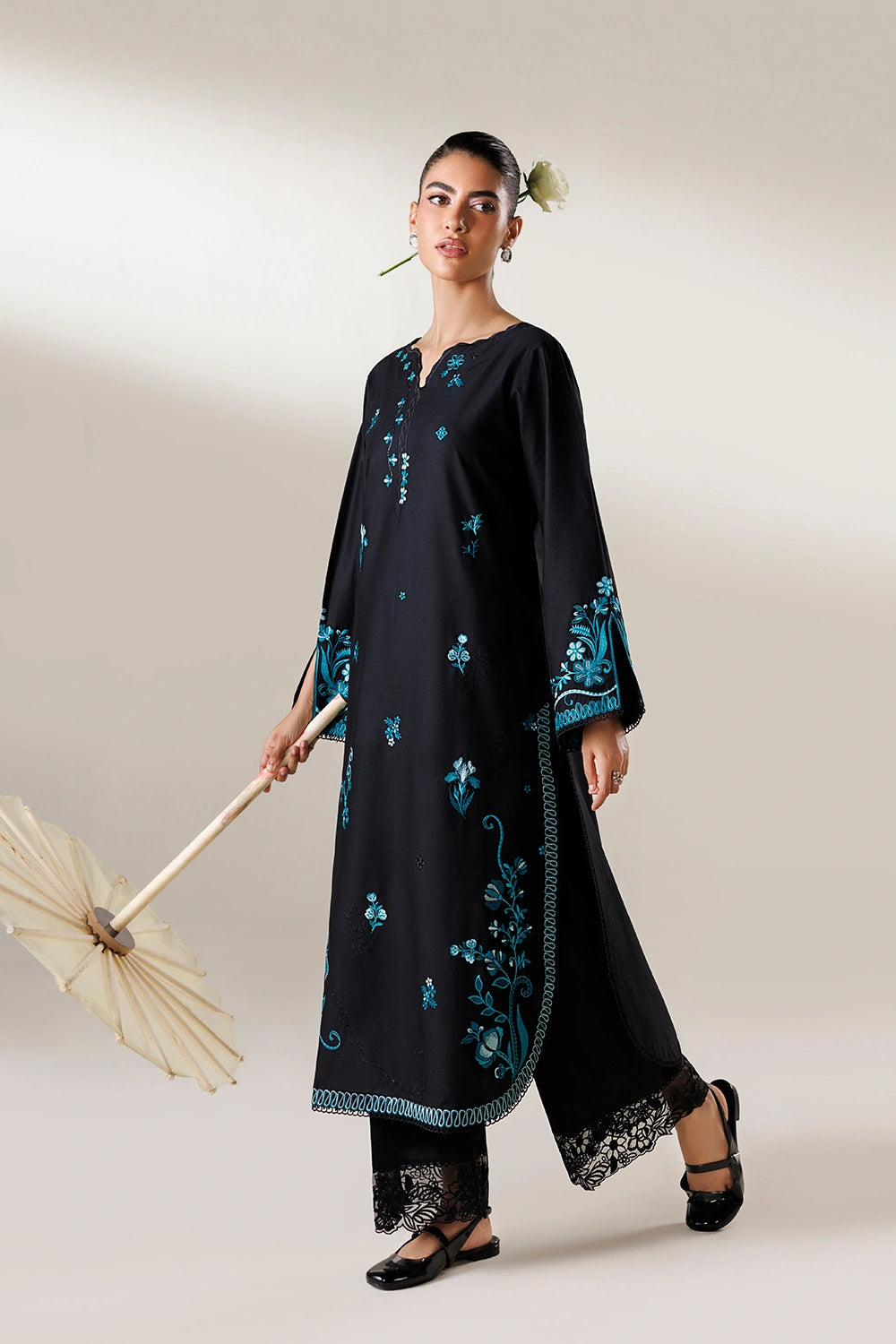 Azure | Chic Essentials | Emerald Galaxy - Casual Dress - available at Maria Faisal in UK and USA.