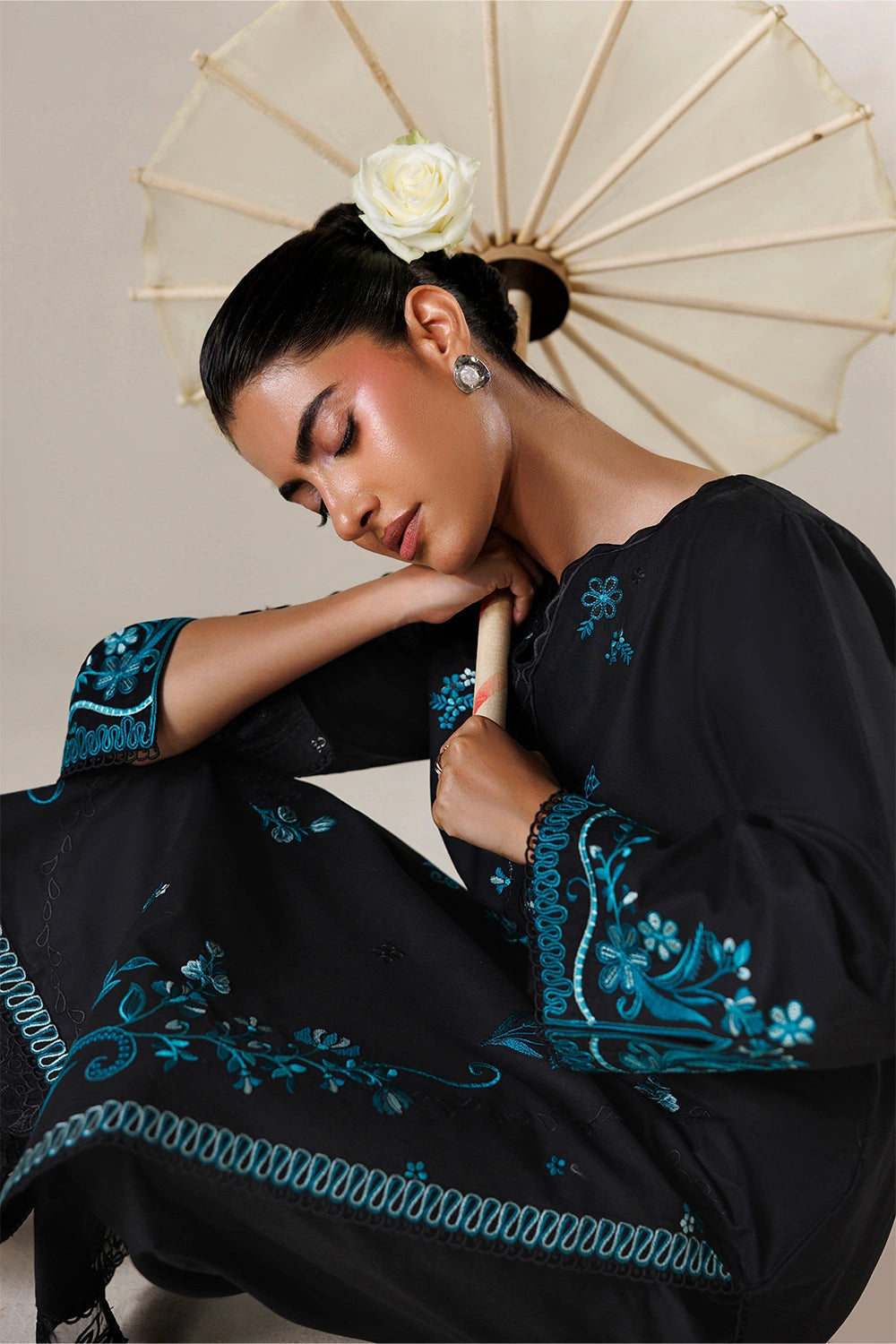 Azure | Chic Essentials | Emerald Galaxy - Casual Dress - available at Maria Faisal in UK and USA.