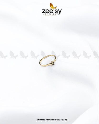 Enamel Flower Ring-8248 - Rings 