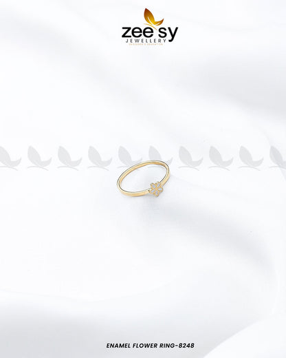 Enamel Flower Ring-8248 - Rings 