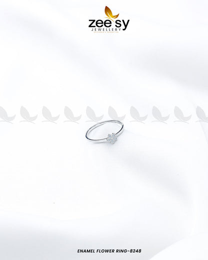 Enamel Flower Ring-8248 - Rings 