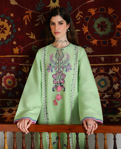 Republic Womenswear | Neonma Essential Pret 26 |Pistachio Poise - Luxury Dress - available at Maria Faisal in UK and USA.