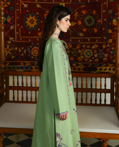 Republic Womenswear | Neonma Essential Pret 26 |Pistachio Poise - Luxury Dress - available at Maria Faisal in UK and USA.
