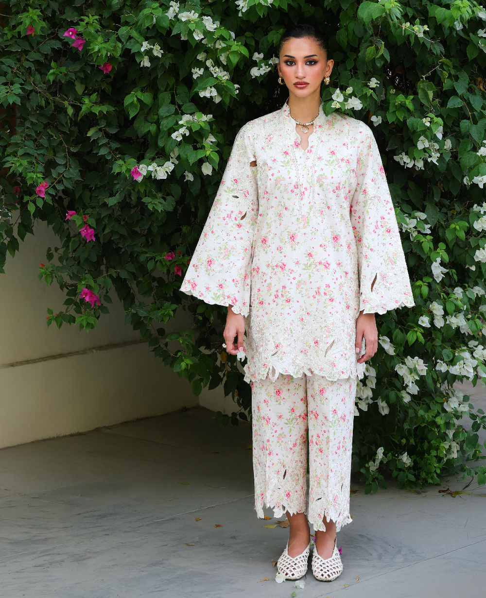Republic Womenswear | Neonma Essential Pret 26 |Lumi - Luxury Dress - available at Maria Faisal in UK and USA.