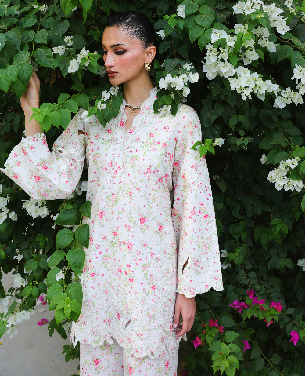 Republic Womenswear | Neonma Essential Pret 26 |Lumi - Luxury Dress - available at Maria Faisal in UK and USA.