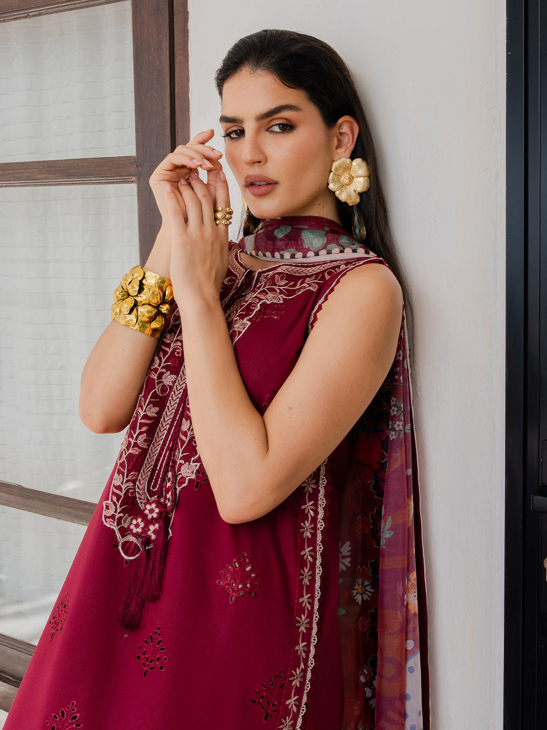 Izel | Dareen Luxury Lawn 26 | Eshaal - Luxury Dress - available at Maria Faisal in UK and USA.