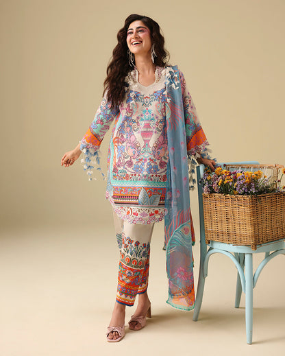 Mushq | Soleil Prints | Eden Whisper - Luxury Dress - available at Maria Faisal in UK and USA.