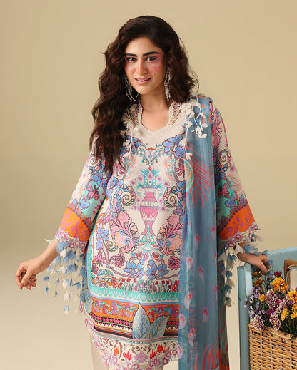 Mushq | Soleil Prints | Eden Whisper - Luxury Dress - available at Maria Faisal in UK and USA.