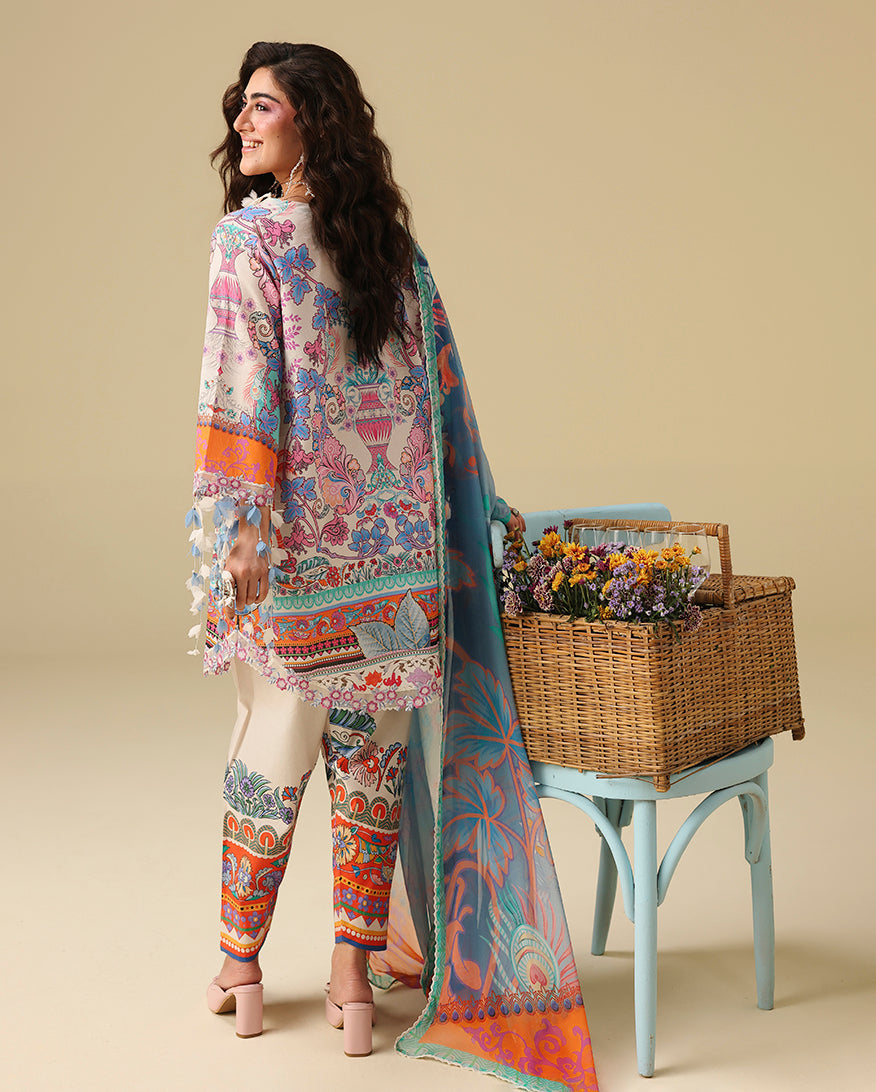 Mushq | Soleil Prints | Eden Whisper - Luxury Dress - available at Maria Faisal in UK and USA.