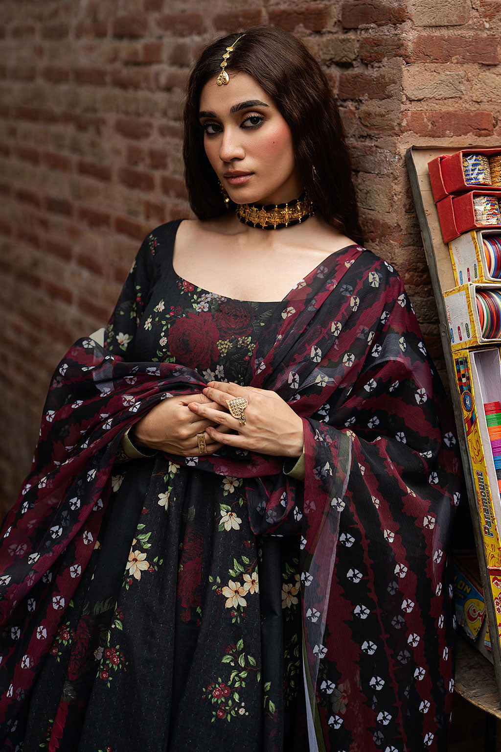 Shagna | Ed Dopahar | SP-106 (KALI RAAT) - Luxury Dress - available at Maria Faisal in UK and USA.