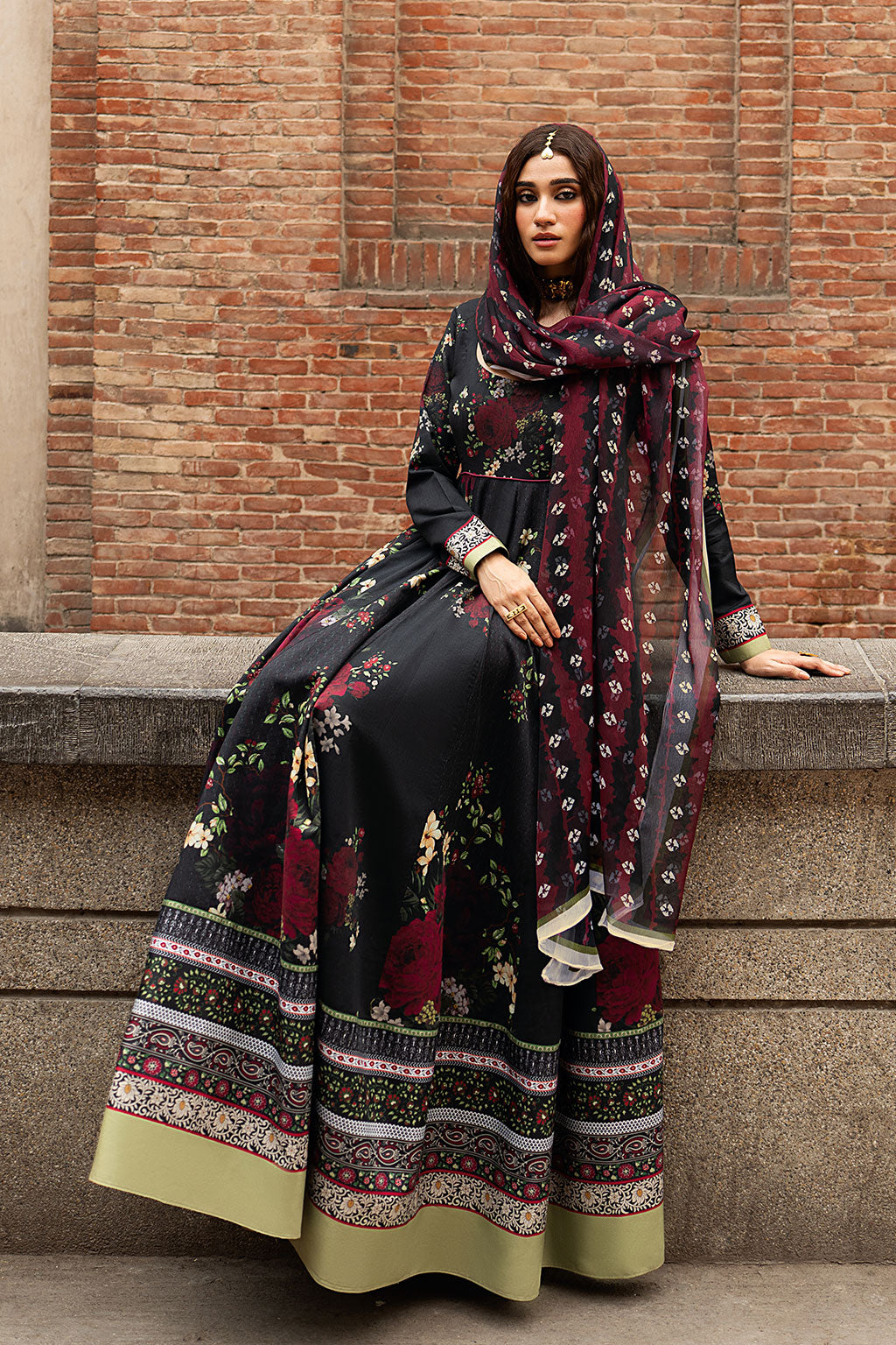 Shagna | Ed Dopahar | SP-106 (KALI RAAT) - Luxury Dress - available at Maria Faisal in UK and USA.