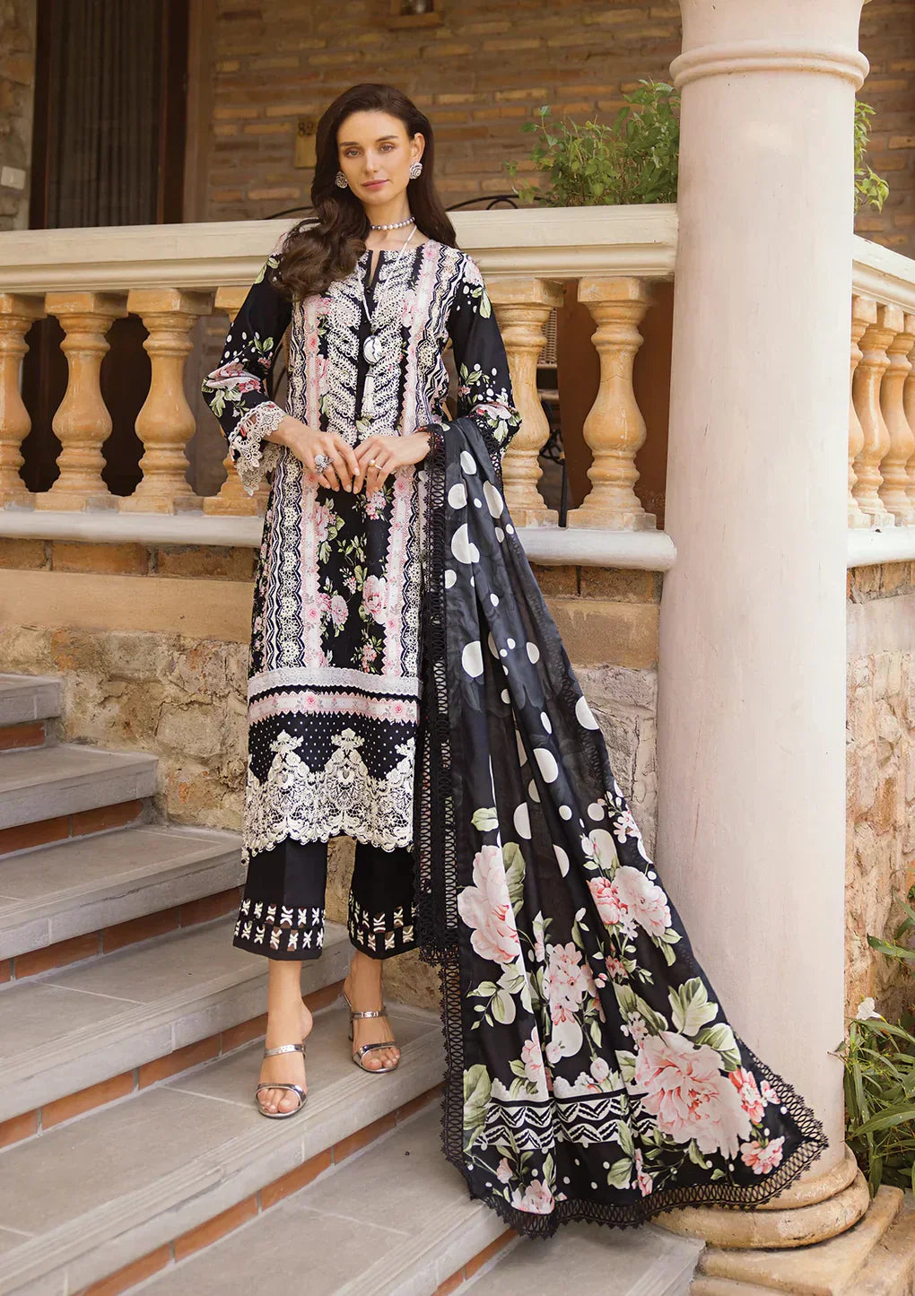 Elaf Premium | Print Chikankari 24 | ECT-05B WILD FLOWER Luxury - Maria Faisal