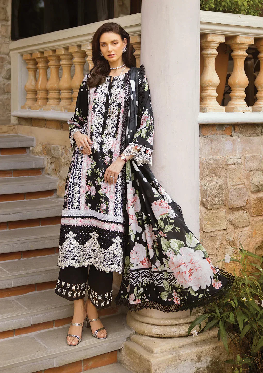 Elaf Premium | Print Chikankari 24 | ECT-05B WILD FLOWER Luxury - Maria Faisal
