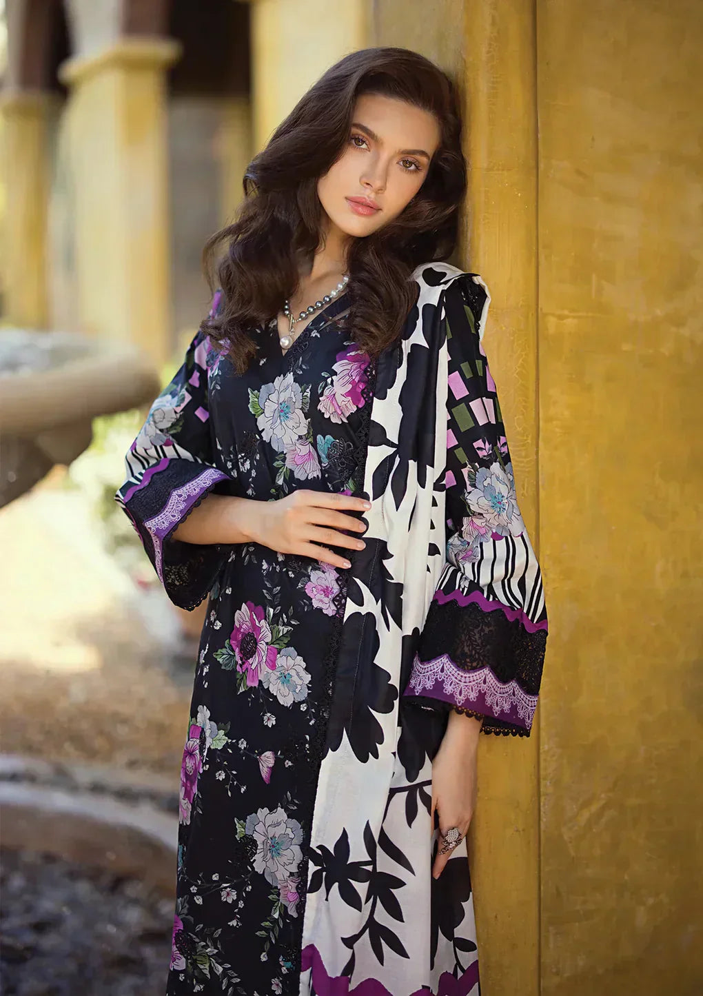Elaf Premium | Print Chikankari 24 | ECT-02B DARIEN - Ladies Clothes - Maria Faisal