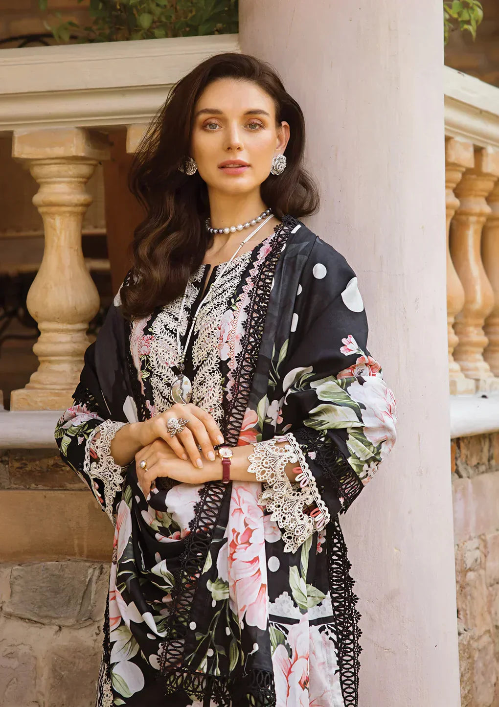 Elaf Premium | Print Chikankari 24 | ECT-05B WILD FLOWER Luxury - Maria Faisal