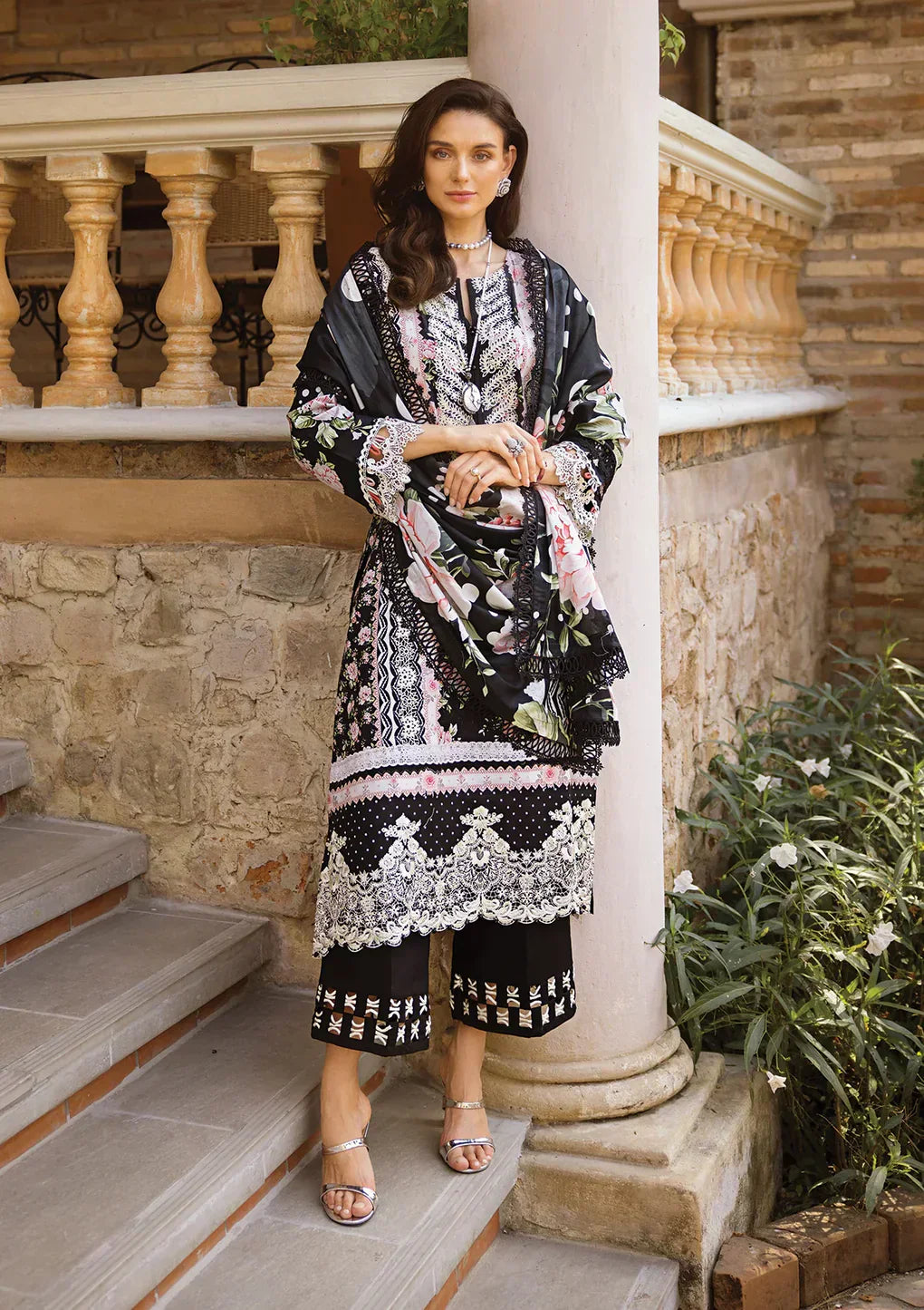 Elaf Premium | Print Chikankari 24 | ECT-05B WILD FLOWER Luxury - Maria Faisal