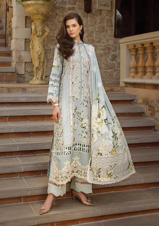 Elaf Premium | Print Chikankari 24 | ECT-05A WATERLILLY - Ladies Clothes - Maria Faisal