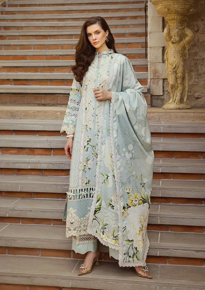 Elaf Premium | Print Chikankari 24 | ECT-05A WATERLILLY - Ladies Clothes - Maria Faisal