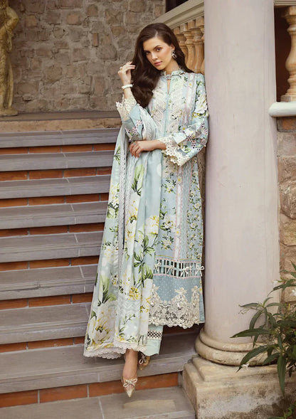 Elaf Premium | Print Chikankari 24 | ECT-05A WATERLILLY - Ladies Clothes - Maria Faisal