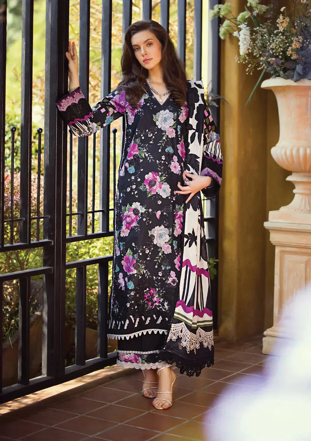 Elaf Premium | Print Chikankari 24 | ECT-02B DARIEN - Ladies Clothes - Maria Faisal