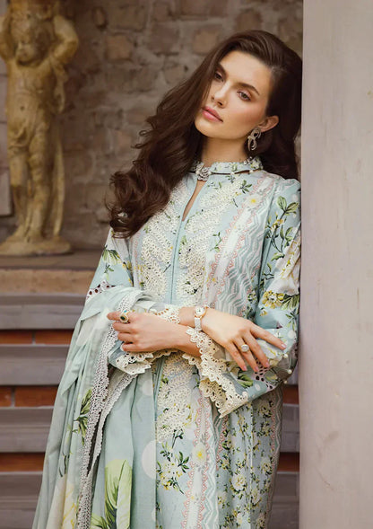 Elaf Premium | Print Chikankari 24 | ECT-05A WATERLILLY - Ladies Clothes - Maria Faisal