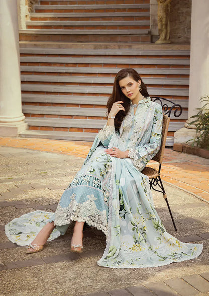 Elaf Premium | Print Chikankari 24 | ECT-05A WATERLILLY - Ladies Clothes - Maria Faisal