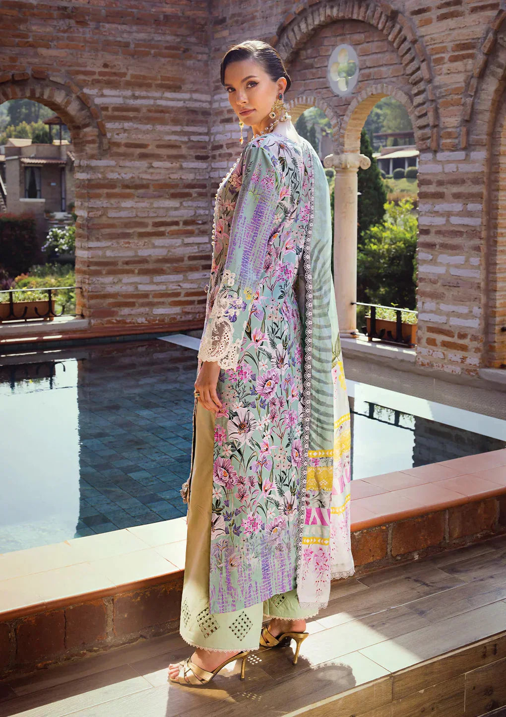 Elaf Premium | Print Chikankari 24 | ECT-03B OAK MIST - Ladies Clothes - Maria Faisal