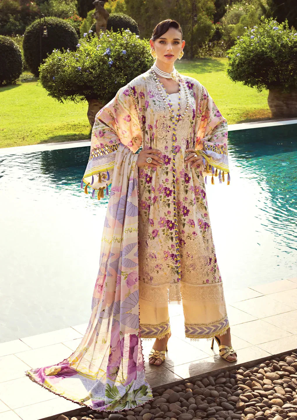 Elaf Premium | Print Chikankari 24 | ECT-06A RIVERDALE - Ladies Clothes - Maria Faisal