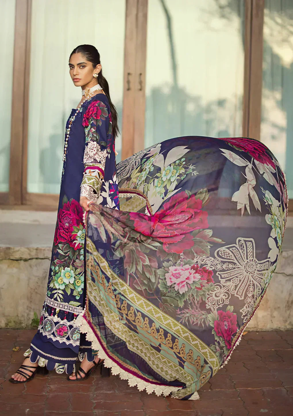 Elaf Premium | Signature Embroidered Lawn 24 | ESL-08A SINCLAIR - Ladies Clothes - Maria Faisal