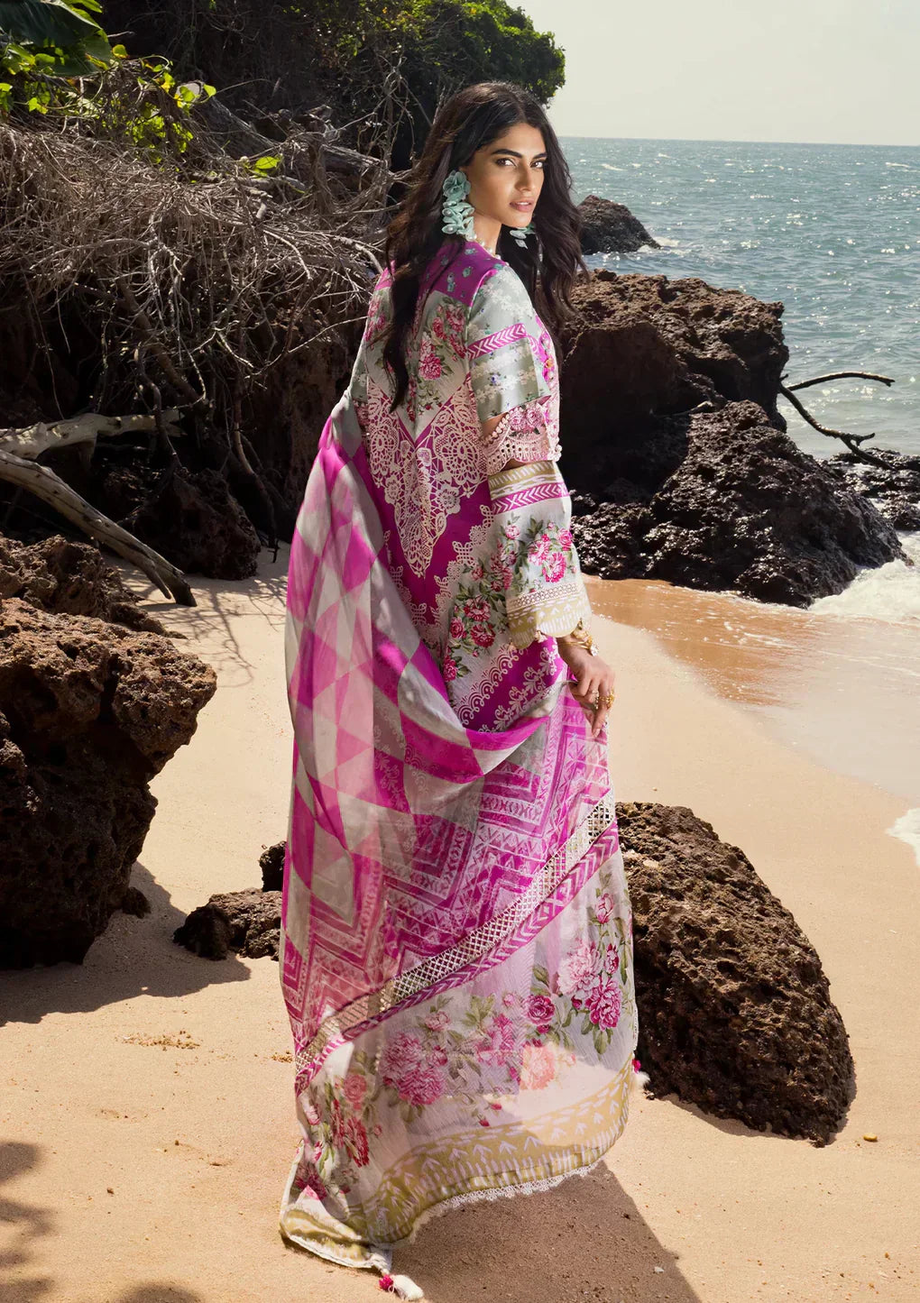 Elaf Premium | Signature Embroidered Lawn 24 | ESL-04B ENCHANTMENT - Ladies Clothes - Maria Faisal