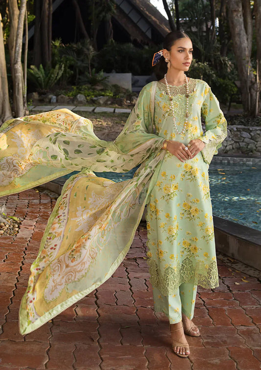 Elaf Premium | Signature Embroidered Lawn 24 | ESL-06B MAJESTIC NOVA - Ladies Clothes - Maria Faisal