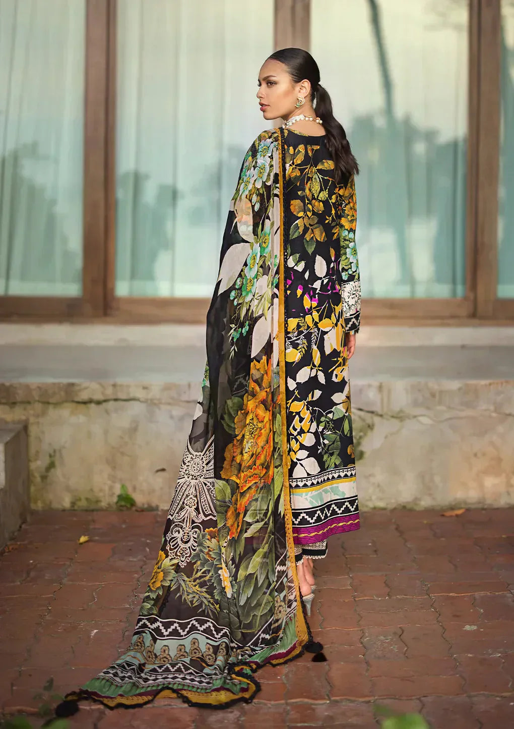 Elaf Premium | Signature Embroidered Lawn 24 | ESL-08B NIGHTFALL - Ladies Clothes - Maria Faisal