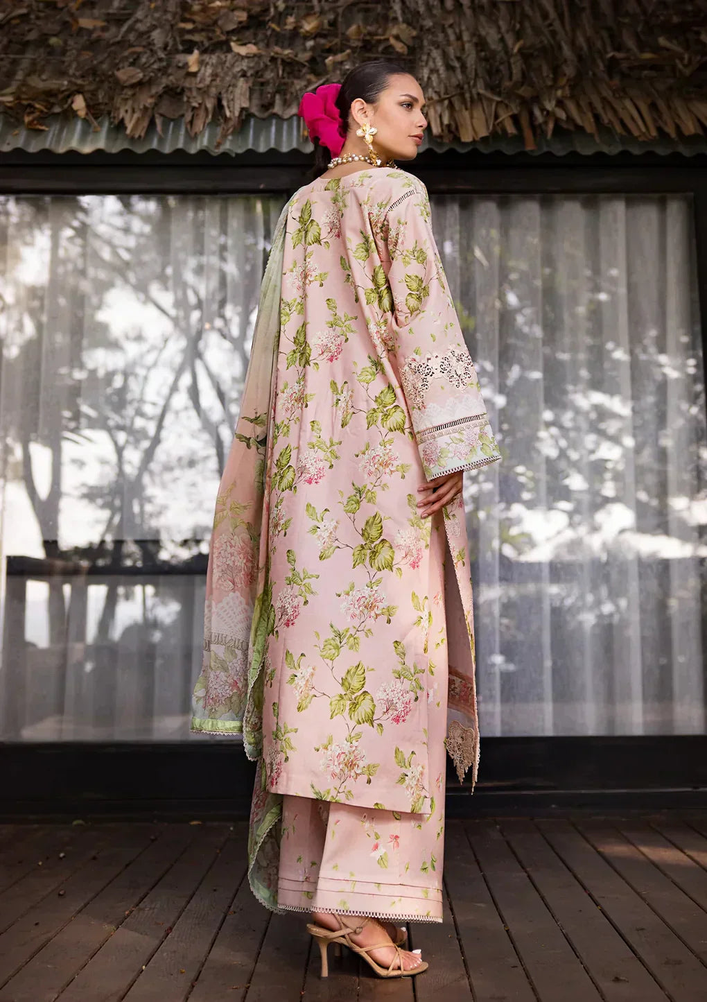 Elaf Premium | Signature Embroidered Lawn 24 | ESL-05B DELIGHT DRAPE - Ladies Clothes - Maria Faisal