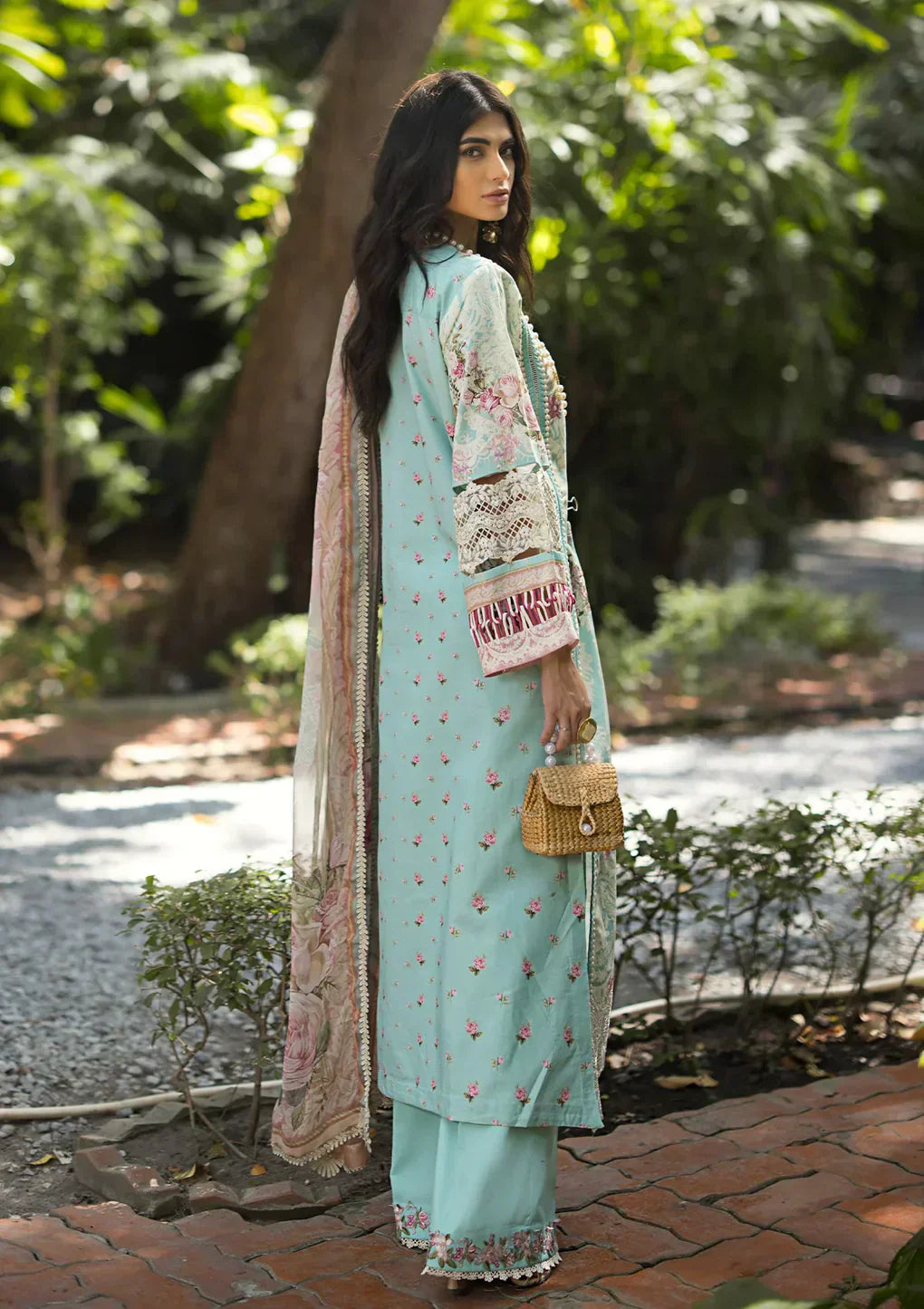 Elaf Premium | Signature Embroidered Lawn 24 | ESL-02B PEARLY ESSENCE - Ladies Clothes - Maria Faisal
