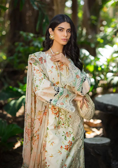 Elaf Premium | Signature Embroidered Lawn 24 | ESL-03A ANGELS BREATH - Ladies Clothes - Maria Faisal