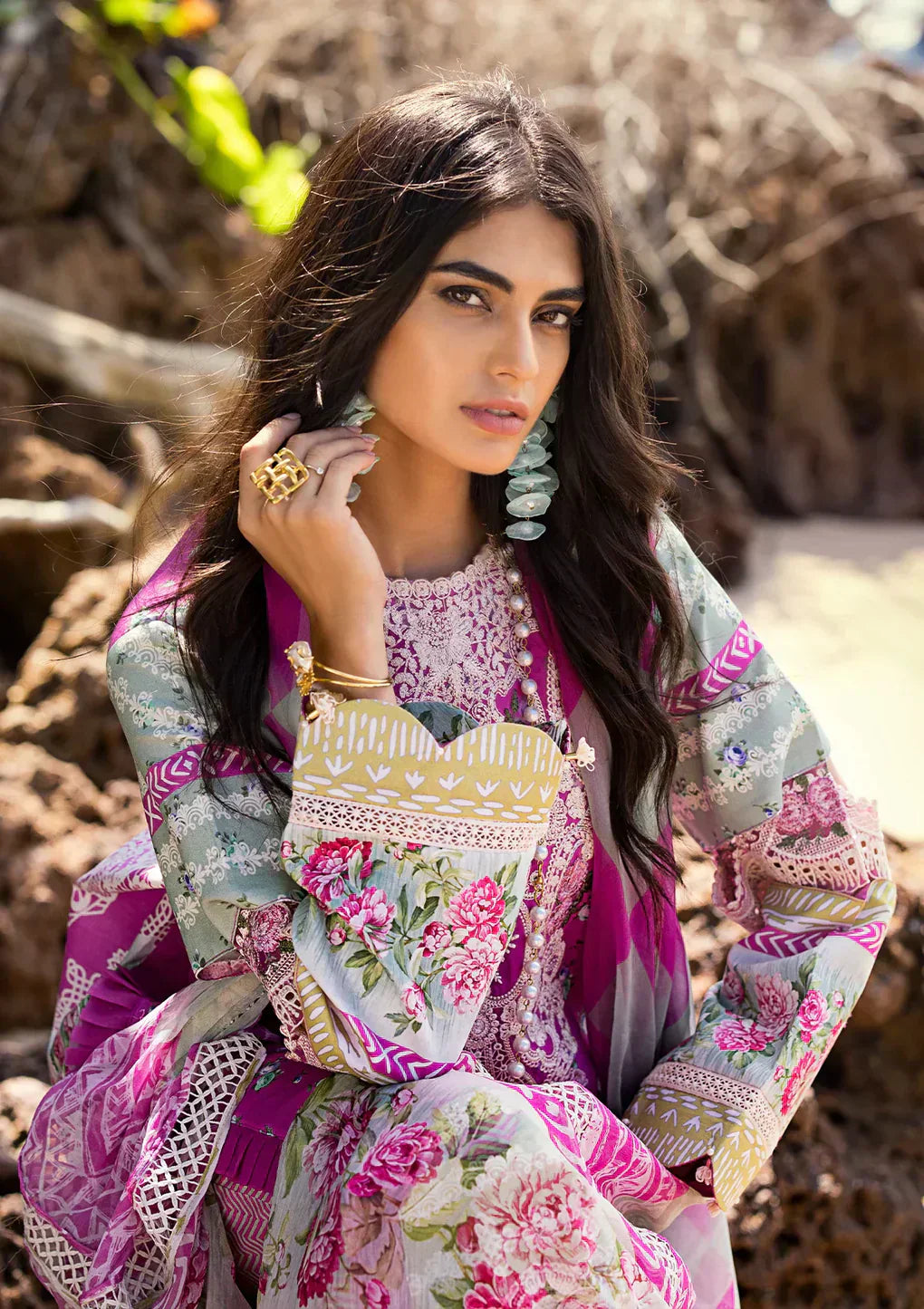Elaf Premium | Signature Embroidered Lawn 24 | ESL-04B ENCHANTMENT - Ladies Clothes - Maria Faisal