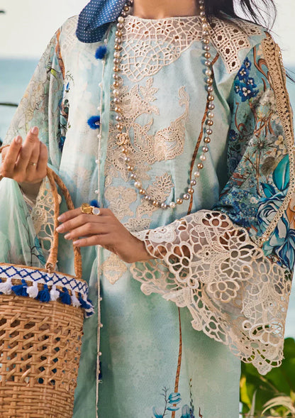 Elaf Premium | Signature Embroidered Lawn 24 | ESL-07B HEAVEN'S MIST - Ladies Clothes - Maria Faisal