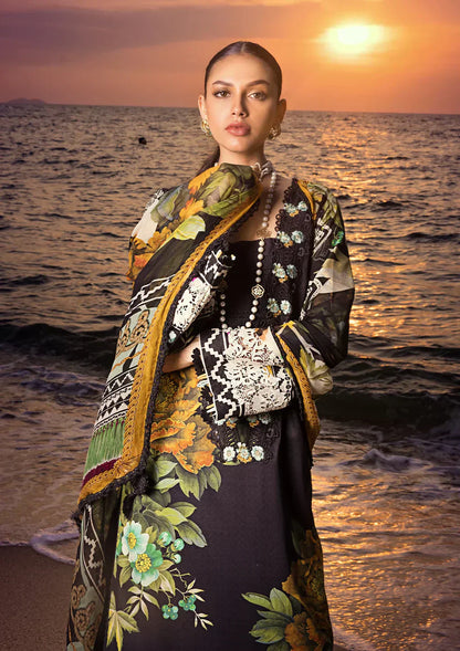 Elaf Premium | Signature Embroidered Lawn 24 | ESL-08B NIGHTFALL - Ladies Clothes - Maria Faisal