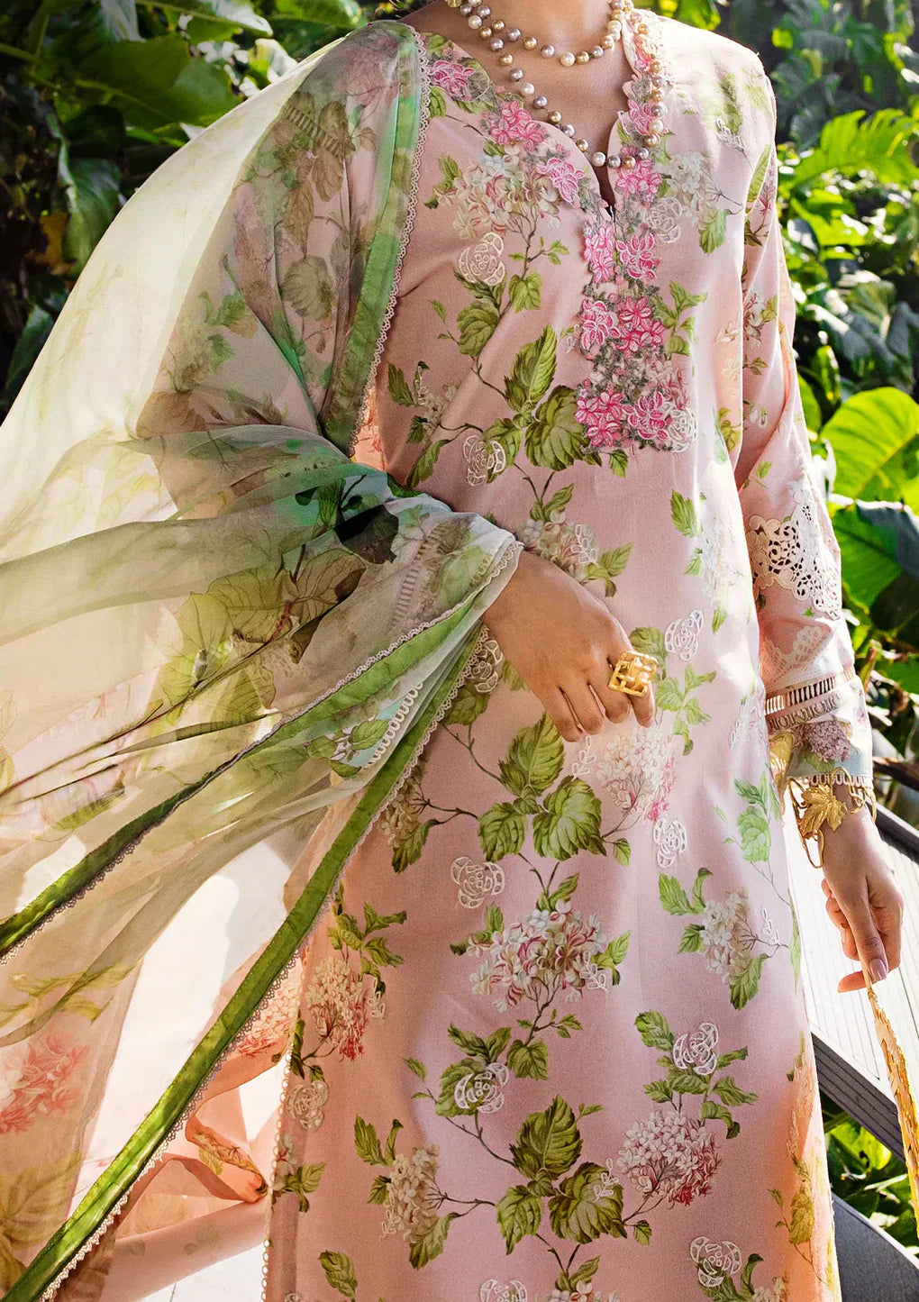 Elaf Premium | Signature Embroidered Lawn 24 | ESL-05B DELIGHT DRAPE - Ladies Clothes - Maria Faisal