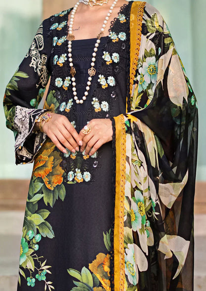 Elaf Premium | Signature Embroidered Lawn 24 | ESL-08B NIGHTFALL - Ladies Clothes - Maria Faisal