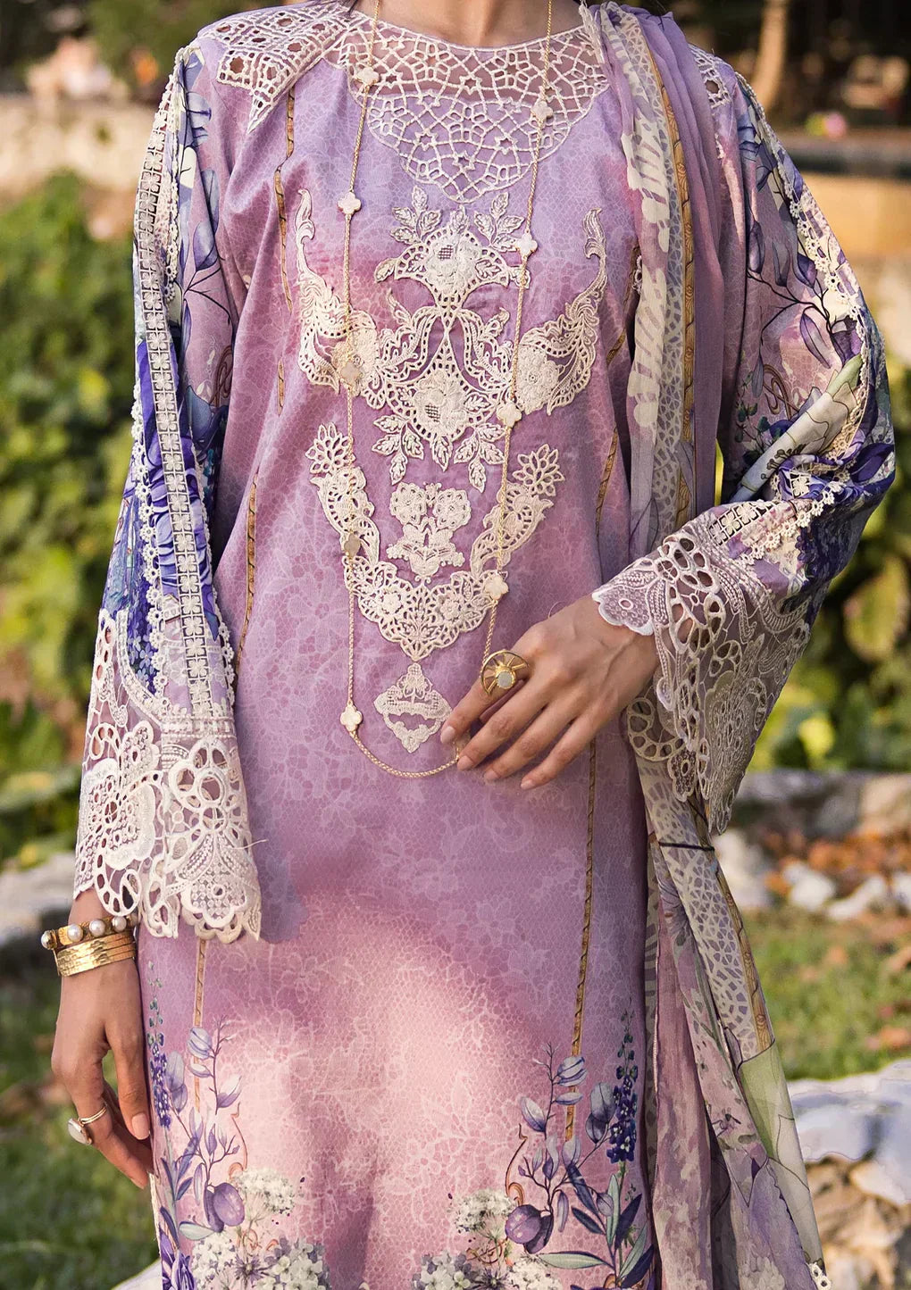 Elaf Premium | Signature Embroidered Lawn 24 | ESL-07A CUPID - Ladies Clothes - Maria Faisal