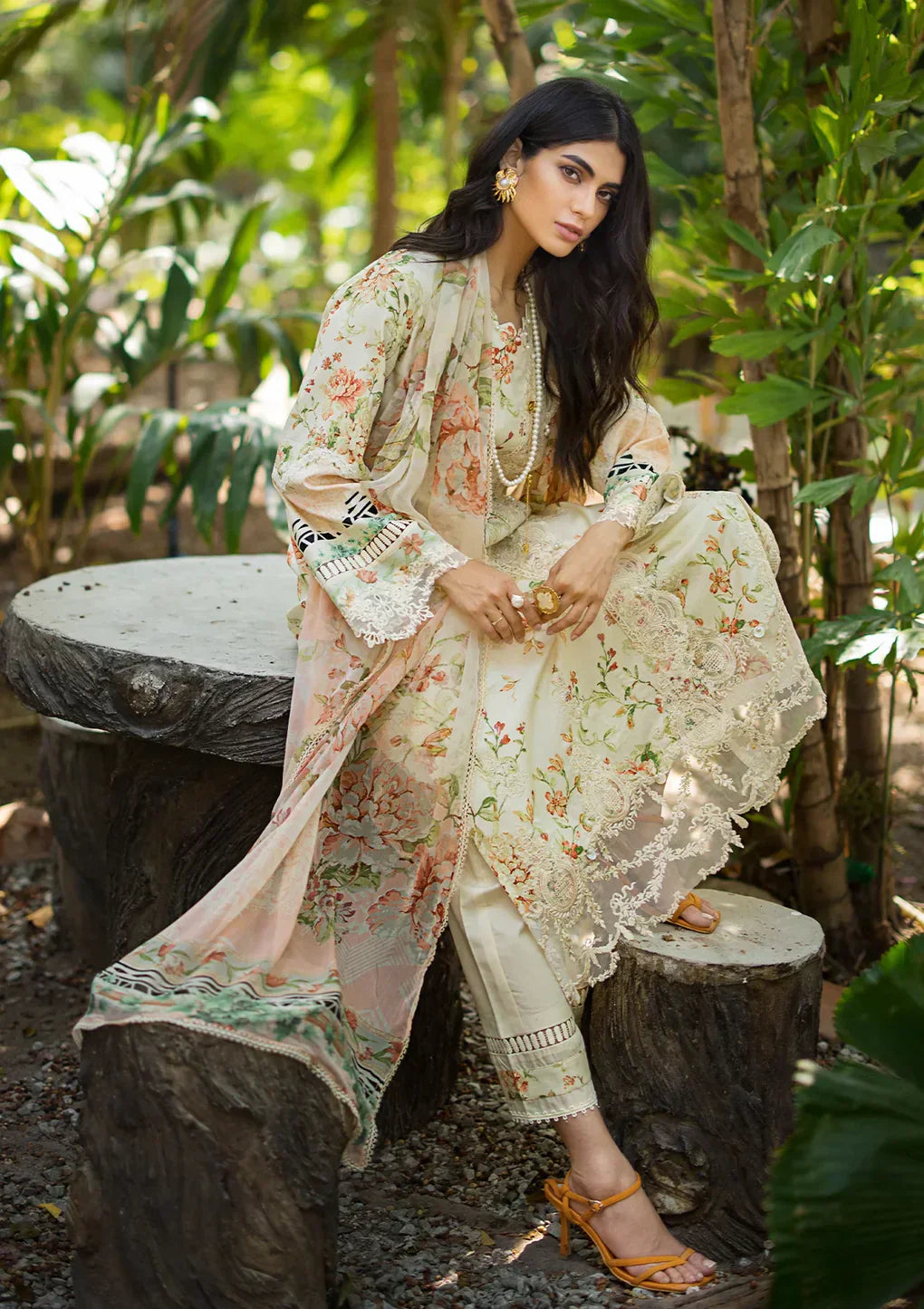 Elaf Premium | Signature Embroidered Lawn 24 | ESL-03A ANGELS BREATH - Ladies Clothes - Maria Faisal